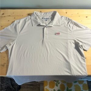 chubbies White Polo with Flag Patch